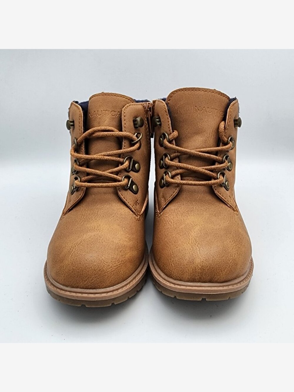 Tan Lace-Up Nautica Ankle Boots | Kid's 10 - Picture 3 of 15